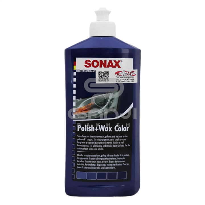 پولیش و واکس رنگی آبی سوناکس مخصوص بدنه خودرو Sonax  مدل Polish & Wax Color